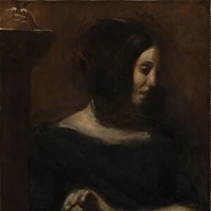 George Sand, 1838. Creator: Delacroix, Eugene (1798-1863)
