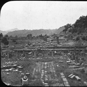 Mount Kronos and Temple of Hera, Olympia, Greece, late 19th or early 20th century