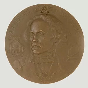 Portrait Medallion of Nathaniel Hawthorne, 1892. Creator: Désiré Ringel d'Illzach