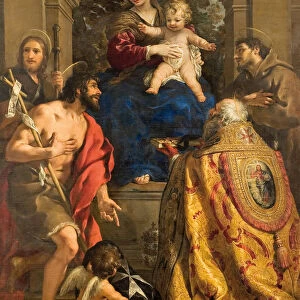 Virgin and child with Saints James, John the Baptist, Pope Stephen I and Francis