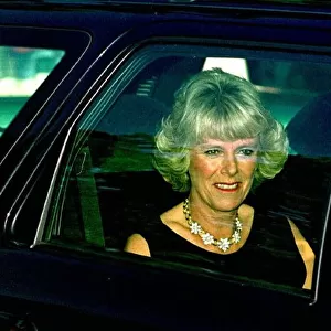 Camilla Parker Bowles arrives for 50th birthday party July 1997 at Highgove house