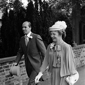 Norman Tebbit and his wife Margaret at the wedding of their son John to teacher Penny