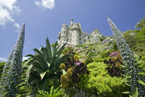 The gardens and the castle on St Michaels mount Marazion Cornwall UK The gardens and the castle on St Michaels mount Marazion Cornwall UK