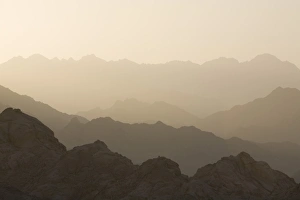 the mountains of the Sinai desert near Dahab in Egypt. Temperatures have already risen by the mountains of the Sinai desert near Dahab in Egypt. Temperatures have already risen by