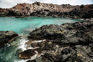 Volcanic rock shoreline on Ascension Island in the south Atlantic Ocean Volcanic rock shoreline on Ascension Island in the south Atlantic Ocean